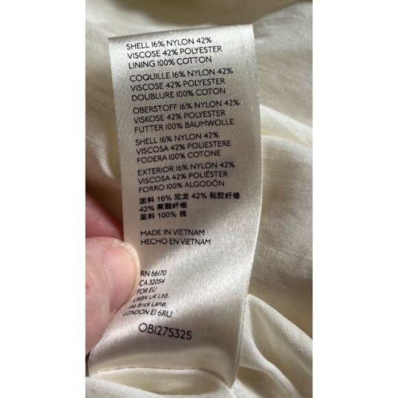 Anthropologie Cropped Lace Bomber Jacket Cream Embroidered Textured Small - Picture 5 of 13